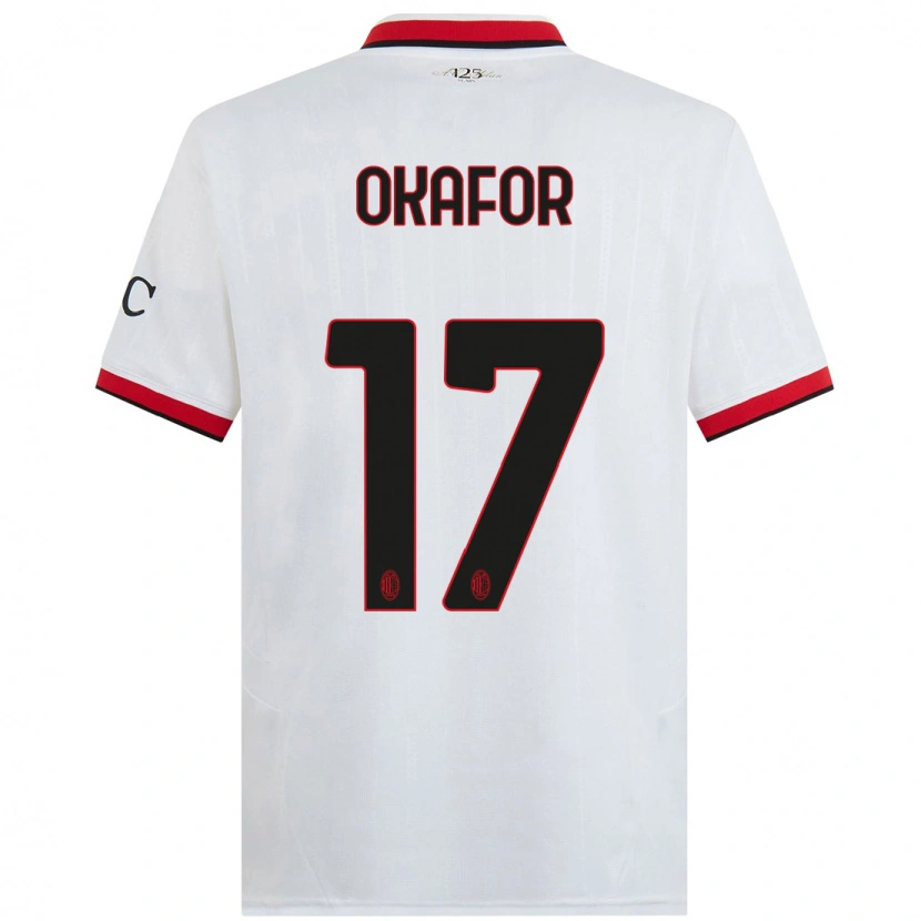 Danxen Børn Noah Okafor #17 Hvid Sort Rød Udebane Spillertrøjer 2024/25 Trøje T-Shirt