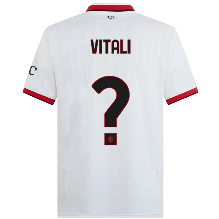 Danxen Børn Michael Vitali #0 Hvid Sort Rød Udebane Spillertrøjer 2024/25 Trøje T-Shirt