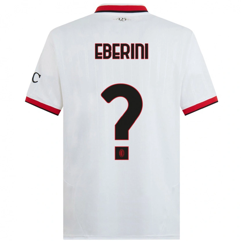 Danxen Børn Daniele Eberini #0 Hvid Sort Rød Udebane Spillertrøjer 2024/25 Trøje T-Shirt