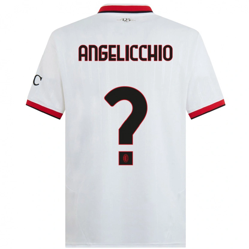 Danxen Børn Mattia Angelicchio #0 Hvid Sort Rød Udebane Spillertrøjer 2024/25 Trøje T-Shirt