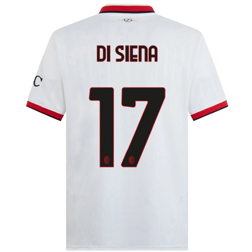 Danxen Børn Andrea Di Siena #17 Hvid Sort Rød Udebane Spillertrøjer 2024/25 Trøje T-Shirt