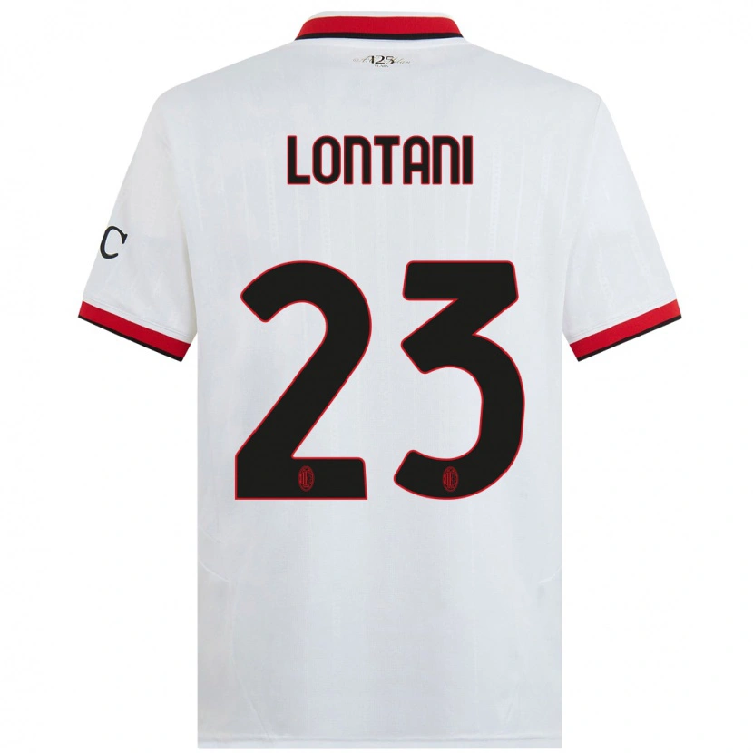 Danxen Børn Simone Lontani #23 Hvid Sort Rød Udebane Spillertrøjer 2024/25 Trøje T-Shirt