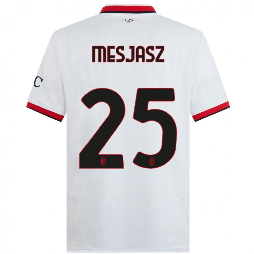 Danxen Børn Małgorzata Mesjasz #25 Hvid Sort Rød Udebane Spillertrøjer 2024/25 Trøje T-Shirt