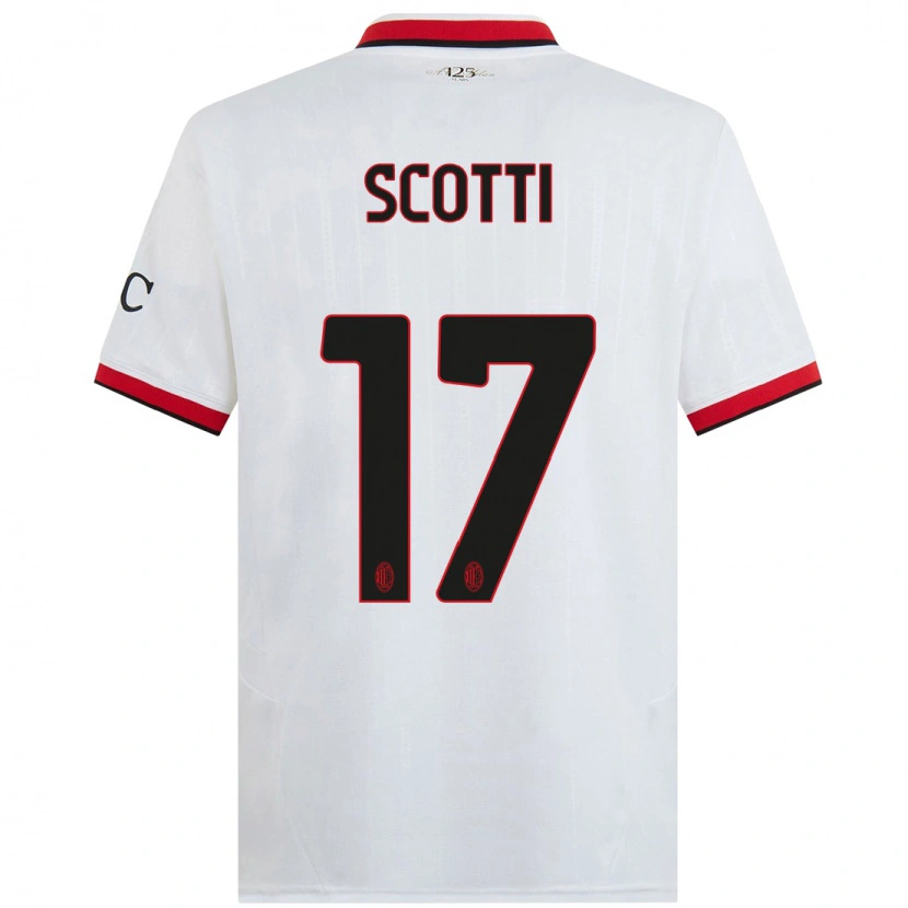 Danxen Børn Filippo Scotti #17 Hvid Sort Rød Udebane Spillertrøjer 2024/25 Trøje T-Shirt