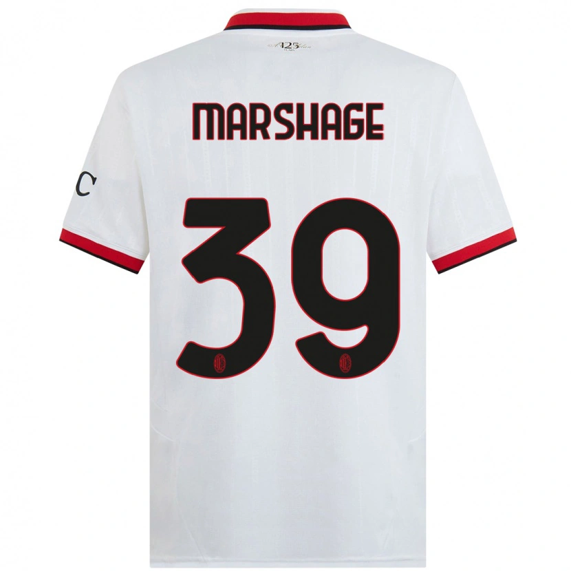Danxen Børn Wilgot Marshage #39 Hvid Sort Rød Udebane Spillertrøjer 2024/25 Trøje T-Shirt