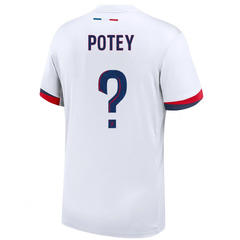 Danxen Børn Keahson Potey #0 Hvid Blå Rød Udebane Spillertrøjer 2024/25 Trøje T-Shirt