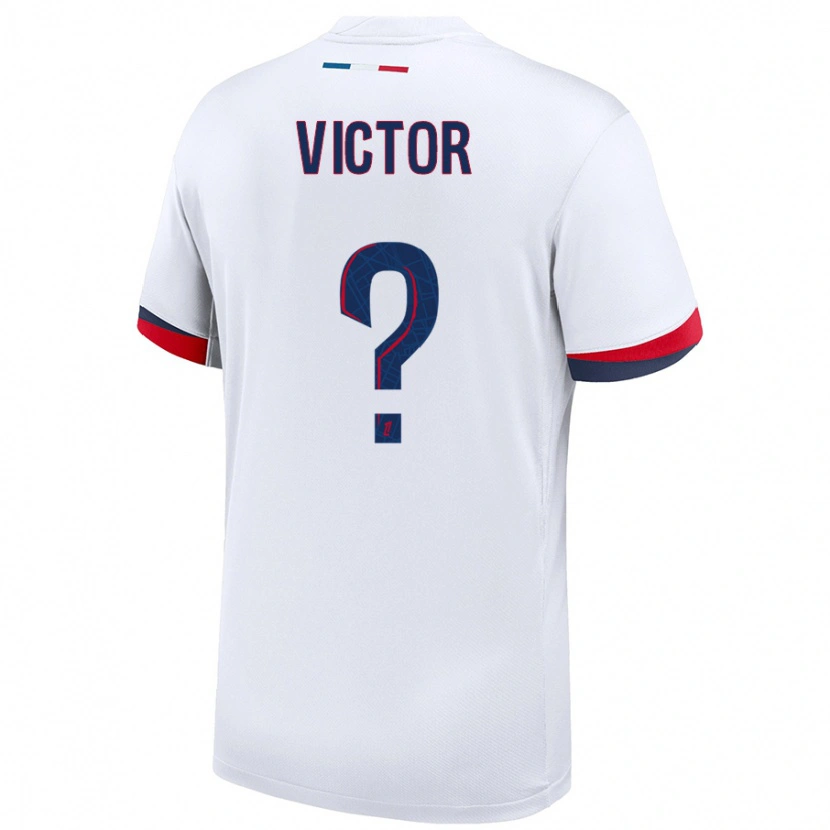 Danxen Børn Ayrton Victor #0 Hvid Blå Rød Udebane Spillertrøjer 2024/25 Trøje T-Shirt