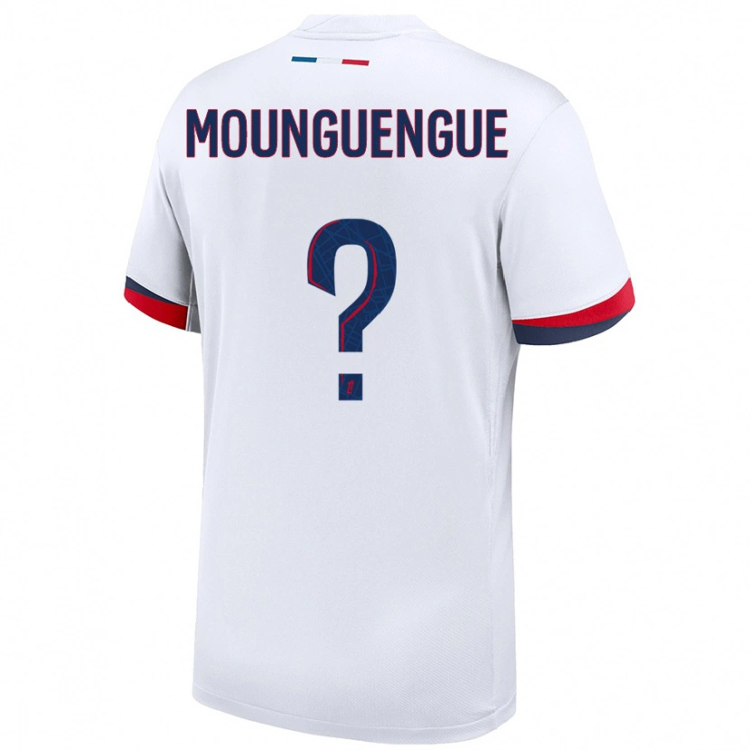 Danxen Børn Pierre Mounguengue #0 Hvid Blå Rød Udebane Spillertrøjer 2024/25 Trøje T-Shirt
