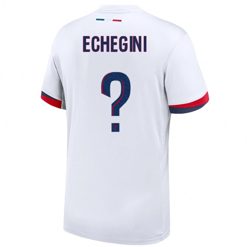 Danxen Børn Jennifer Echegini #0 Hvid Blå Rød Udebane Spillertrøjer 2024/25 Trøje T-Shirt