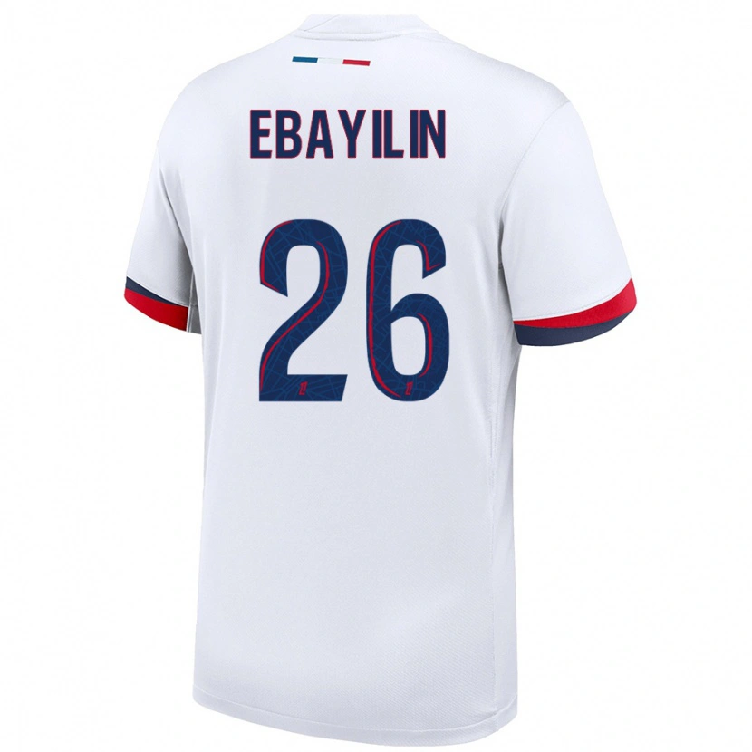Danxen Børn Anaïs Ebayilin #26 Hvid Blå Rød Udebane Spillertrøjer 2024/25 Trøje T-Shirt