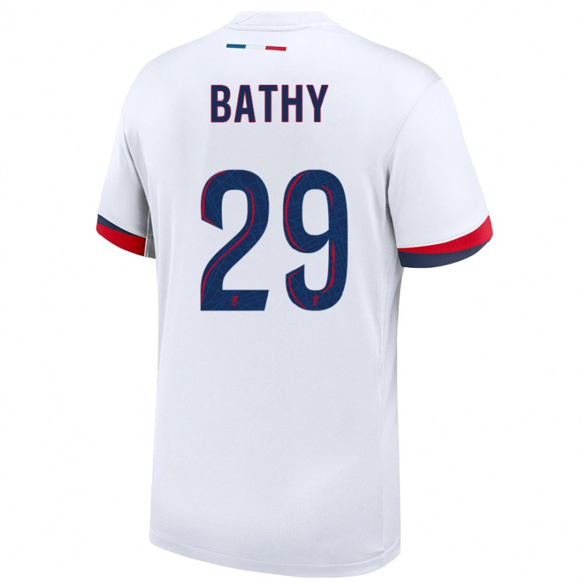Danxen Børn Griedge Mbock Bathy #29 Hvid Blå Rød Udebane Spillertrøjer 2024/25 Trøje T-Shirt