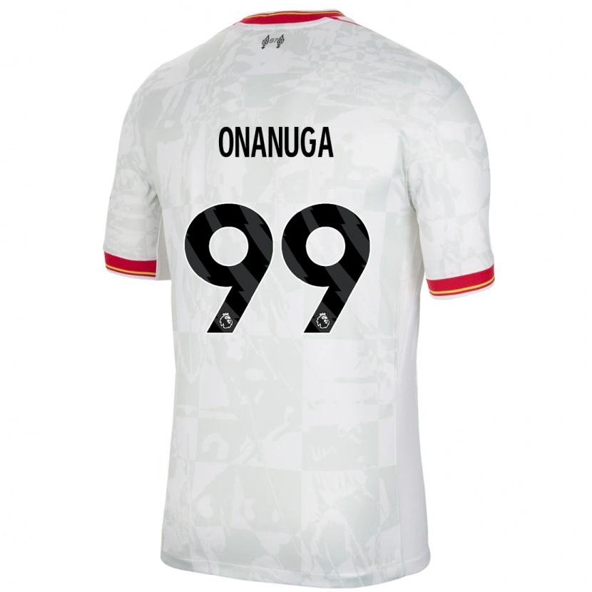 Danxen Børn Fola Onanuga #99 Hvid Rød Sort Tredje Sæt Spillertrøjer 2024/25 Trøje T-Shirt
