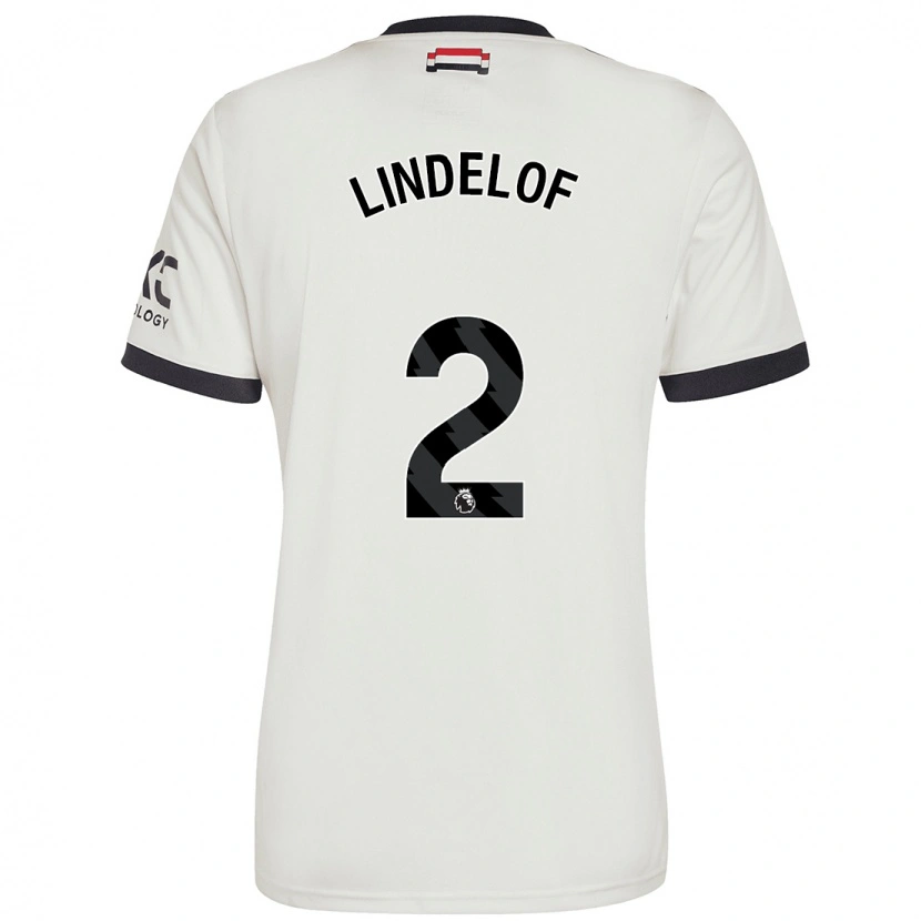 Danxen Børn Victor Lindelöf #2 Råhvid Tredje Sæt Spillertrøjer 2024/25 Trøje T-Shirt