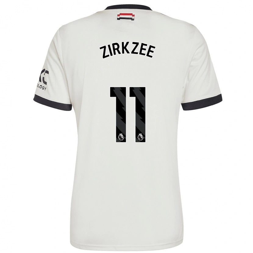 Danxen Børn Joshua Zirkzee #11 Råhvid Tredje Sæt Spillertrøjer 2024/25 Trøje T-Shirt