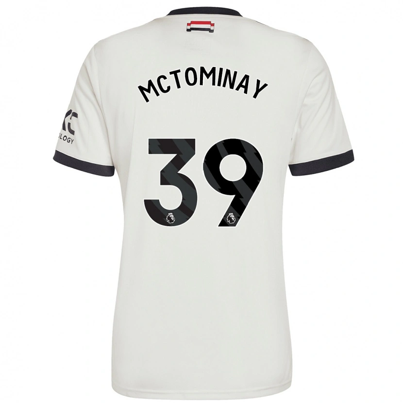 Danxen Børn Scott Mctominay #39 Råhvid Tredje Sæt Spillertrøjer 2024/25 Trøje T-Shirt