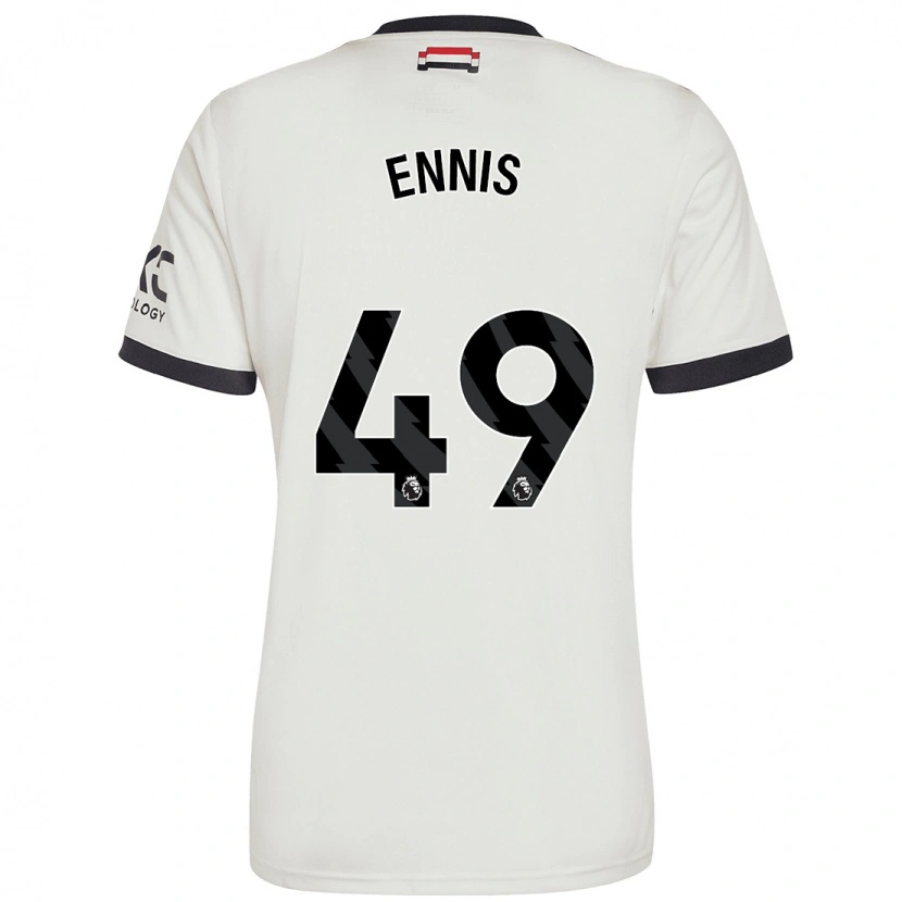 Danxen Børn Ethan Ennis #49 Råhvid Tredje Sæt Spillertrøjer 2024/25 Trøje T-Shirt