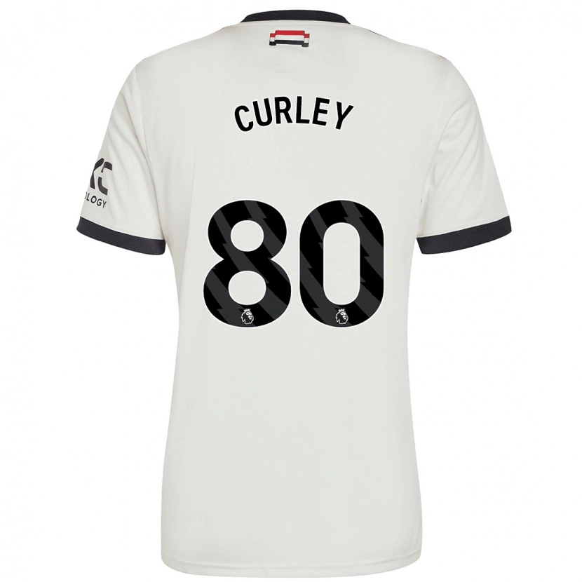 Danxen Børn Ruben Curley #80 Råhvid Tredje Sæt Spillertrøjer 2024/25 Trøje T-Shirt