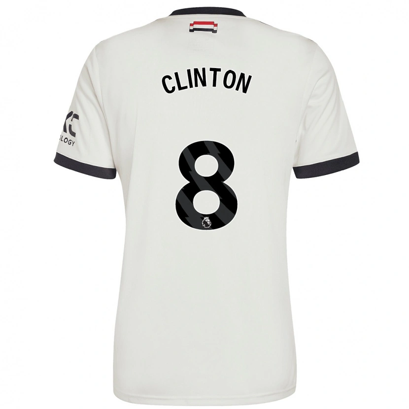 Danxen Børn Grace Clinton #8 Råhvid Tredje Sæt Spillertrøjer 2024/25 Trøje T-Shirt