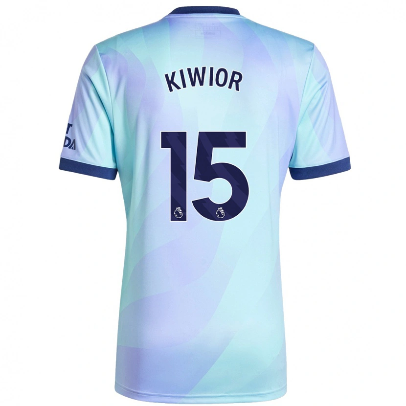 Danxen Børn Jakub Kiwior #15 Aqua Tredje Sæt Spillertrøjer 2024/25 Trøje T-Shirt