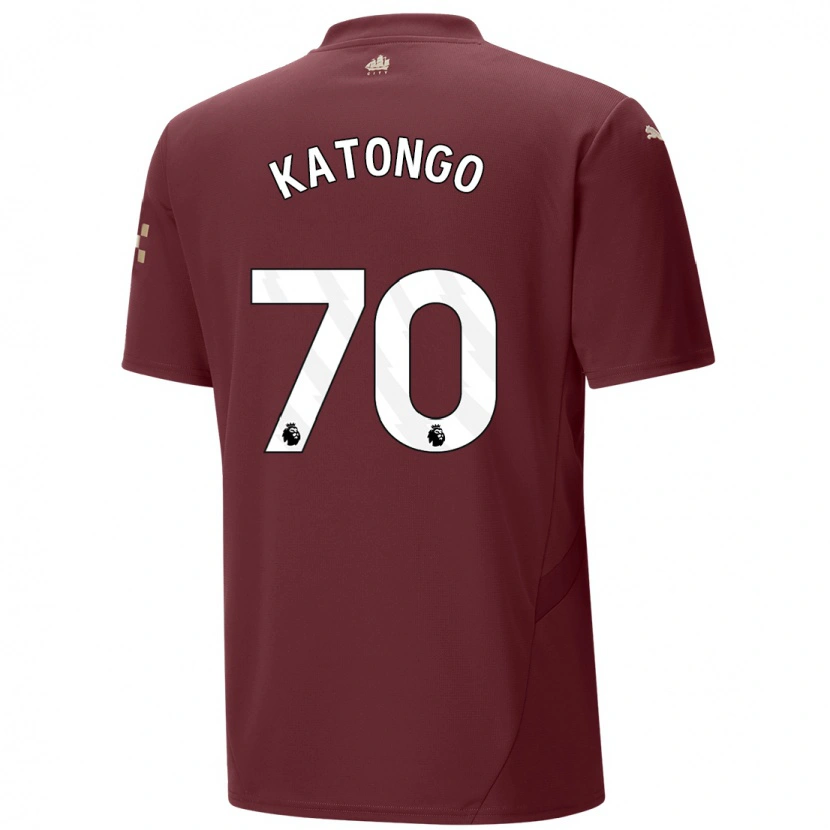 Danxen Børn Jadel Katongo #70 Rødbrun Tredje Sæt Spillertrøjer 2024/25 Trøje T-Shirt