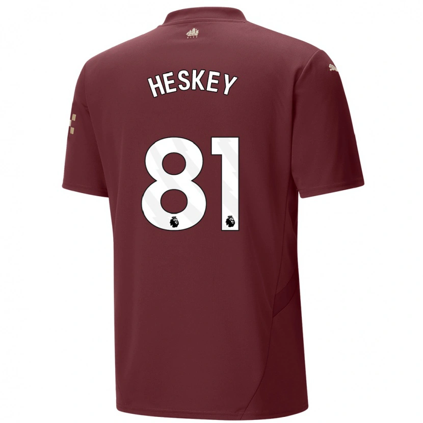 Danxen Børn Jaden Heskey #81 Rødbrun Tredje Sæt Spillertrøjer 2024/25 Trøje T-Shirt
