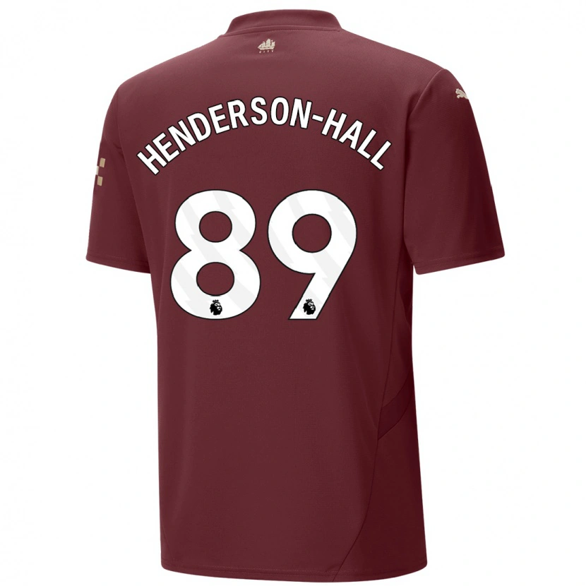 Danxen Børn Matty Henderson-Hall #89 Rødbrun Tredje Sæt Spillertrøjer 2024/25 Trøje T-Shirt
