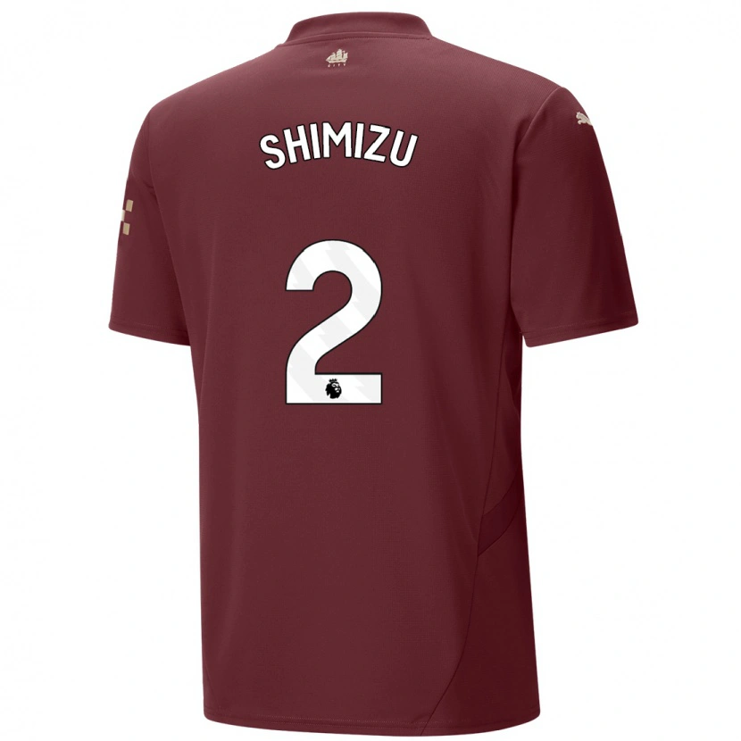 Danxen Børn Risa Shimizu #2 Rødbrun Tredje Sæt Spillertrøjer 2024/25 Trøje T-Shirt