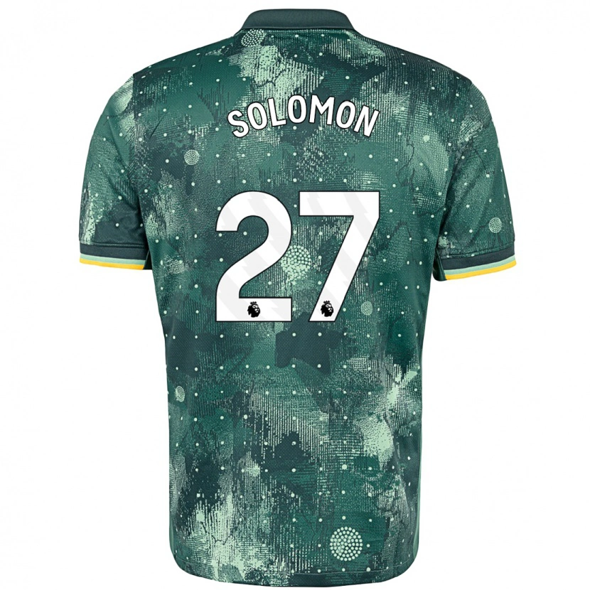 Danxen Børn Manor Solomon #27 Mintgrøn Tredje Sæt Spillertrøjer 2024/25 Trøje T-Shirt