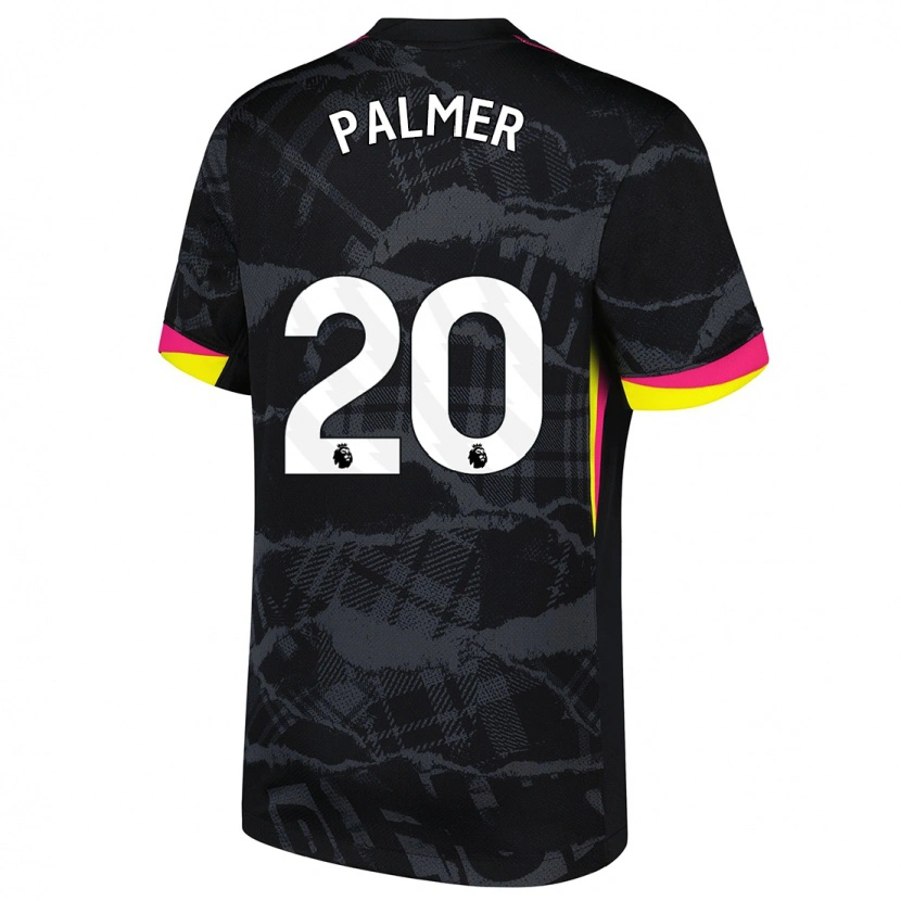 Danxen Børn Cole Palmer #20 Sort Pink Tredje Sæt Spillertrøjer 2024/25 Trøje T-Shirt