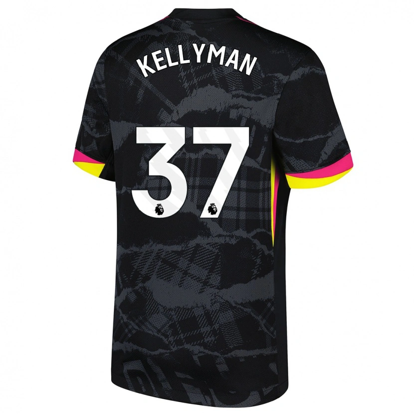Danxen Børn Omari Kellyman #37 Sort Pink Tredje Sæt Spillertrøjer 2024/25 Trøje T-Shirt