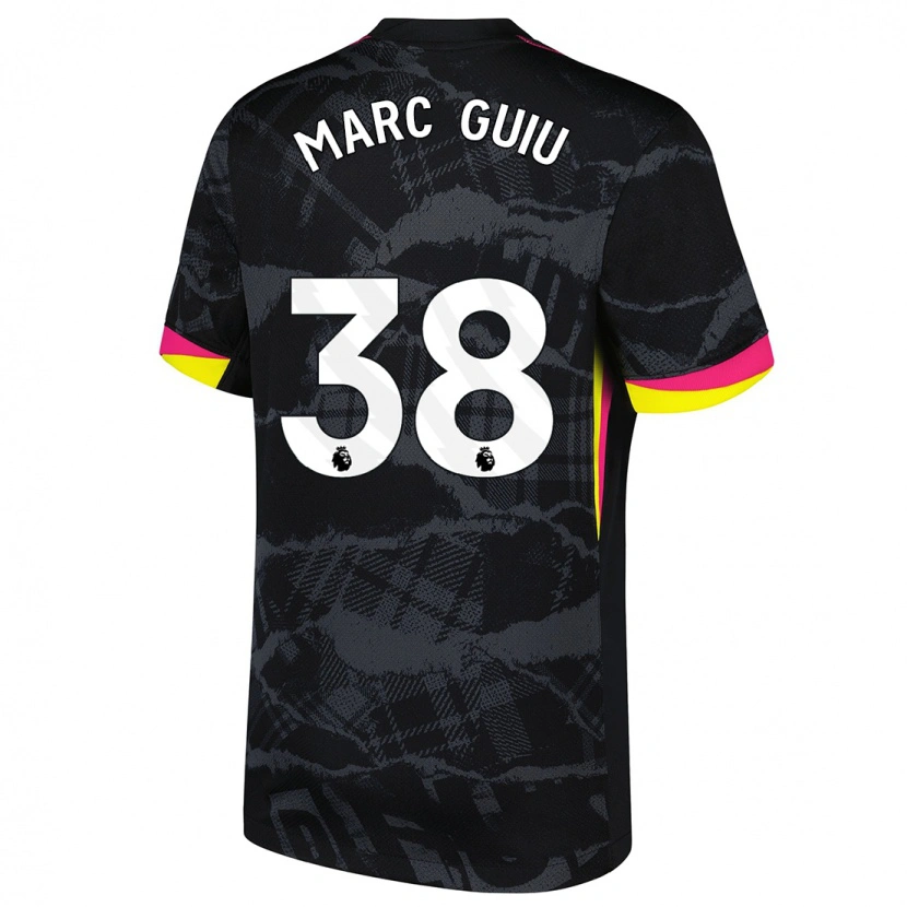 Danxen Børn Marc Guiu #38 Sort Pink Tredje Sæt Spillertrøjer 2024/25 Trøje T-Shirt