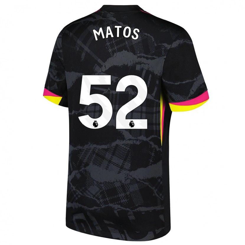 Danxen Børn Alex Matos #52 Sort Pink Tredje Sæt Spillertrøjer 2024/25 Trøje T-Shirt