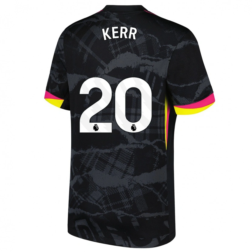 Danxen Børn Sam Kerr #20 Sort Pink Tredje Sæt Spillertrøjer 2024/25 Trøje T-Shirt