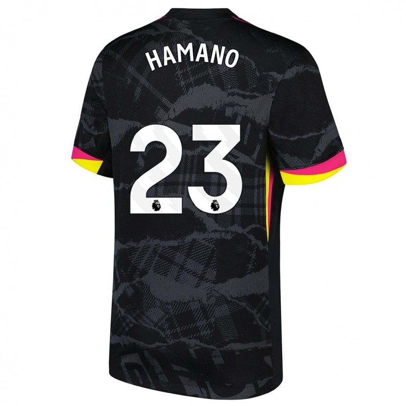 Danxen Børn Maika Hamano #23 Sort Pink Tredje Sæt Spillertrøjer 2024/25 Trøje T-Shirt