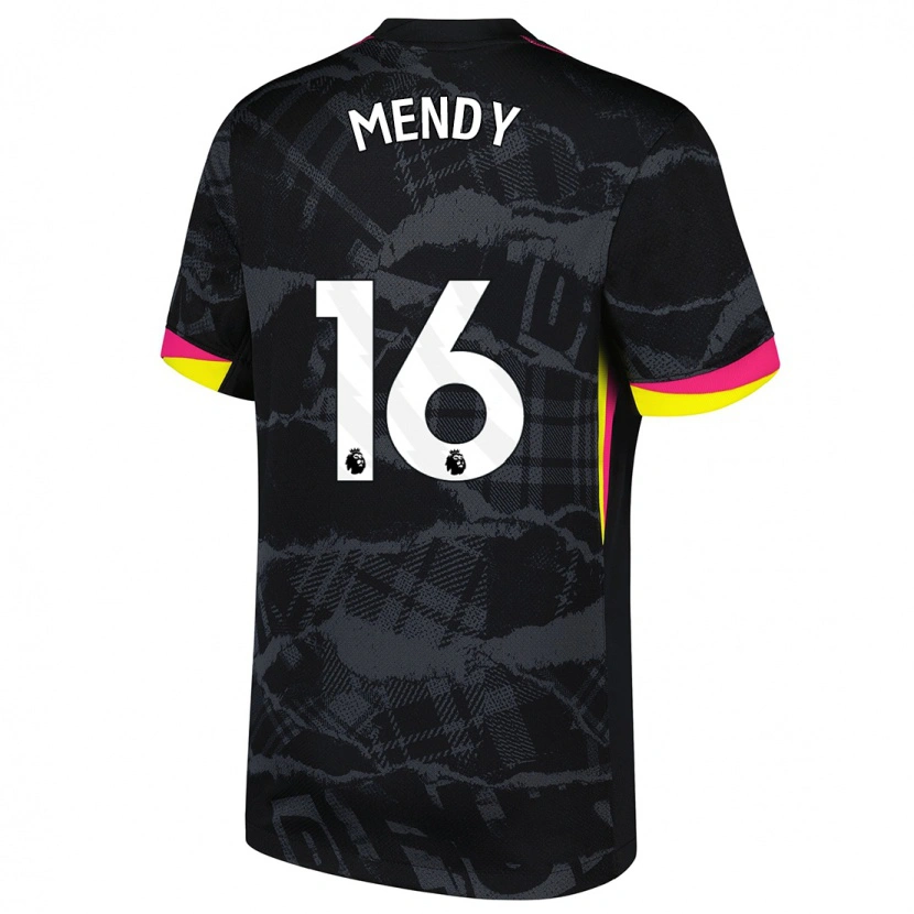 Danxen Børn Edouard Mendy #16 Sort Pink Tredje Sæt Spillertrøjer 2024/25 Trøje T-Shirt