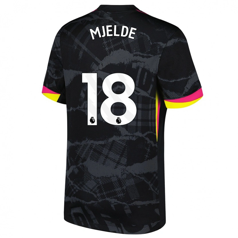 Danxen Børn Maren Mjelde #18 Sort Pink Tredje Sæt Spillertrøjer 2024/25 Trøje T-Shirt