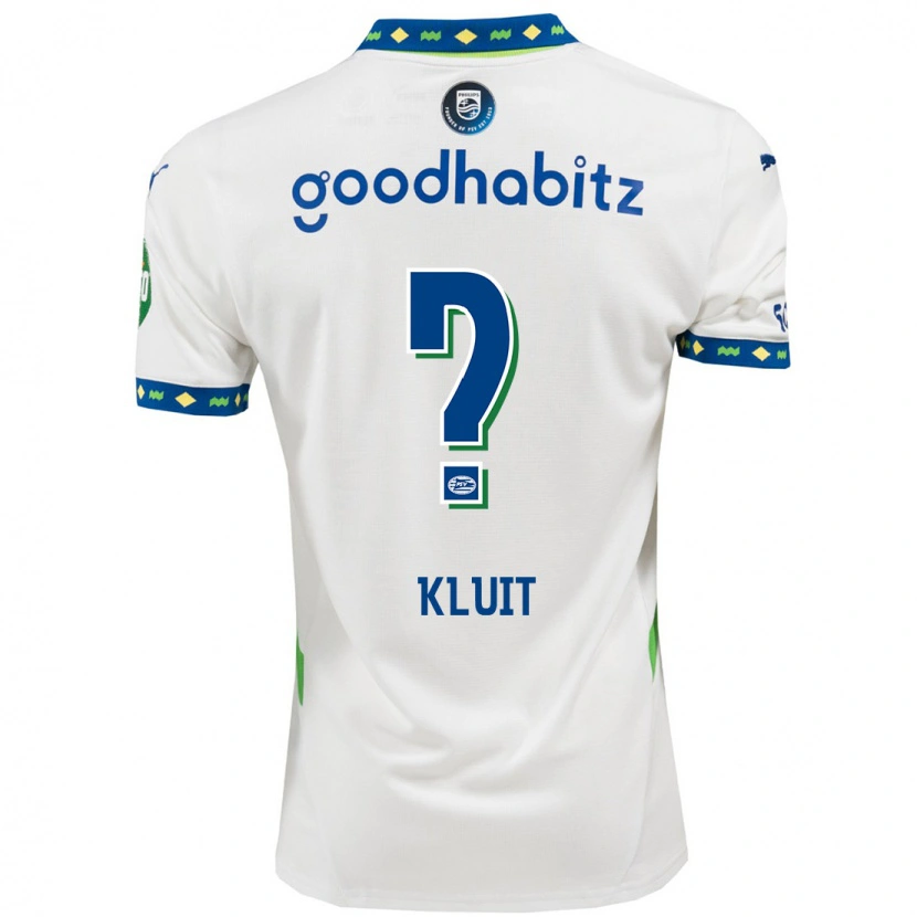 Danxen Børn Fabio Kluit #0 Hvid Mørkeblå Tredje Sæt Spillertrøjer 2024/25 Trøje T-Shirt