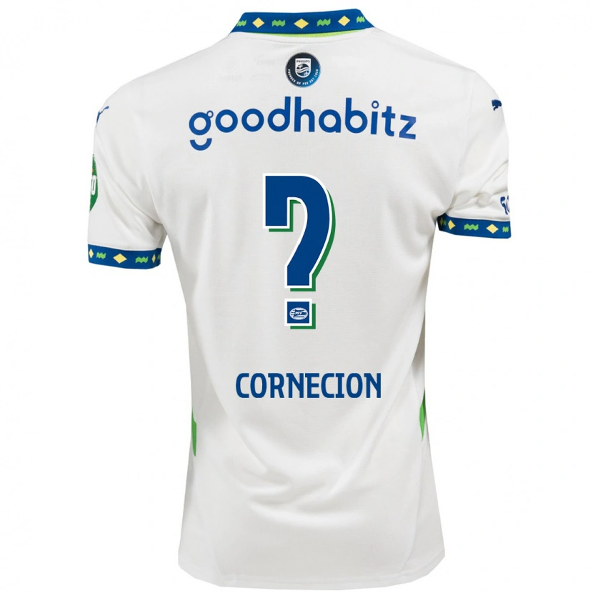 Danxen Børn Shuryjano Cornecion #0 Hvid Mørkeblå Tredje Sæt Spillertrøjer 2024/25 Trøje T-Shirt