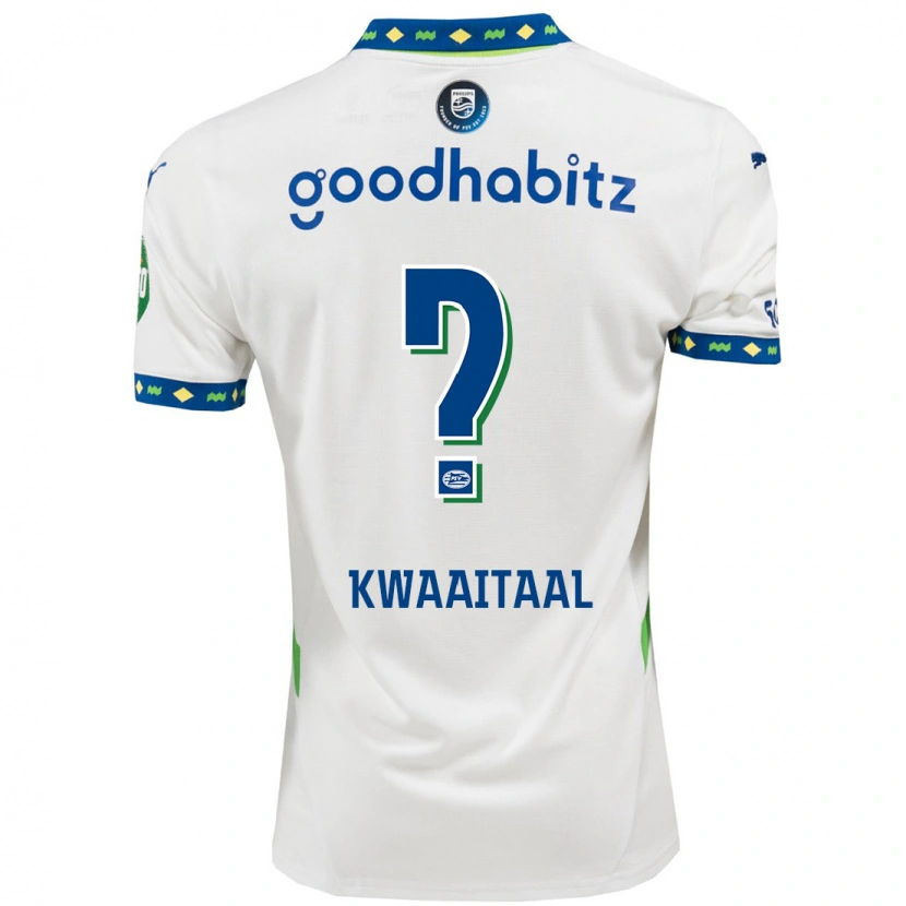 Danxen Børn Julian Kwaaitaal #0 Hvid Mørkeblå Tredje Sæt Spillertrøjer 2024/25 Trøje T-Shirt