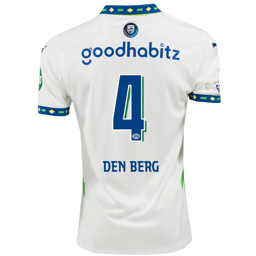 Danxen Børn Mandy Van Den Berg #4 Hvid Mørkeblå Tredje Sæt Spillertrøjer 2024/25 Trøje T-Shirt