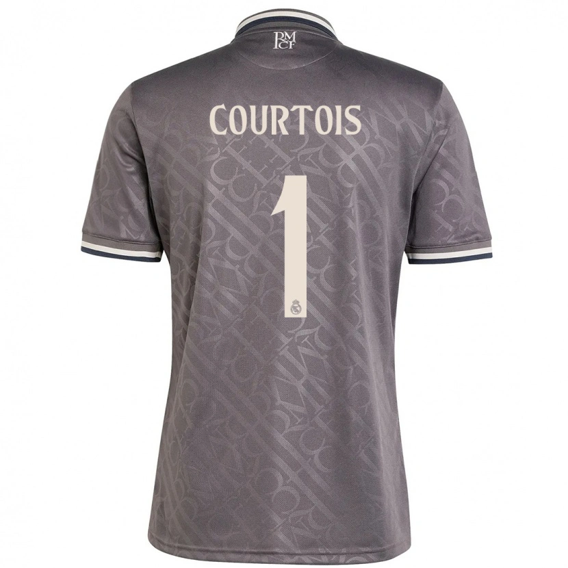 Danxen Børn Thibaut Courtois #1 Trækul Tredje Sæt Spillertrøjer 2024/25 Trøje T-Shirt