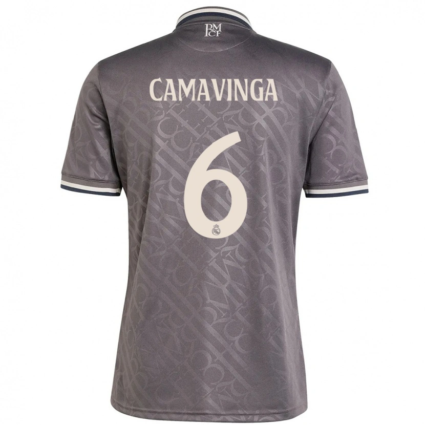 Danxen Børn Eduardo Camavinga #6 Trækul Tredje Sæt Spillertrøjer 2024/25 Trøje T-Shirt