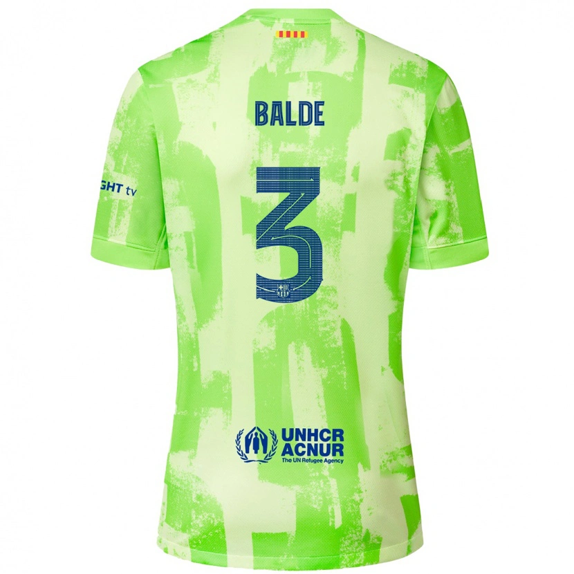Danxen Børn Alejandro Balde #3 Lime Tredje Sæt Spillertrøjer 2024/25 Trøje T-Shirt