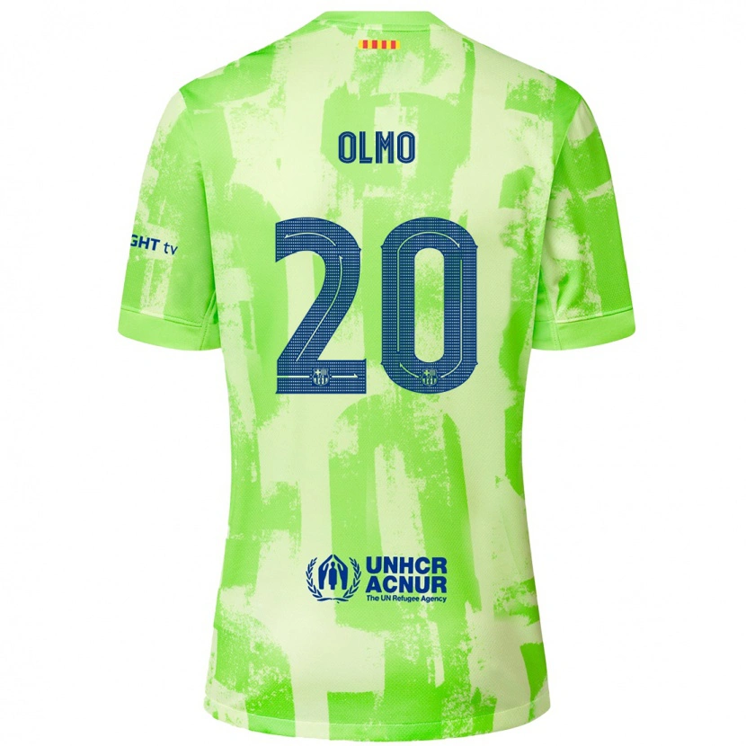 Danxen Børn Dani Olmo #20 Lime Tredje Sæt Spillertrøjer 2024/25 Trøje T-Shirt