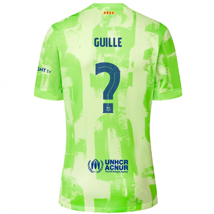 Danxen Børn Guille Fernández #0 Lime Tredje Sæt Spillertrøjer 2024/25 Trøje T-Shirt