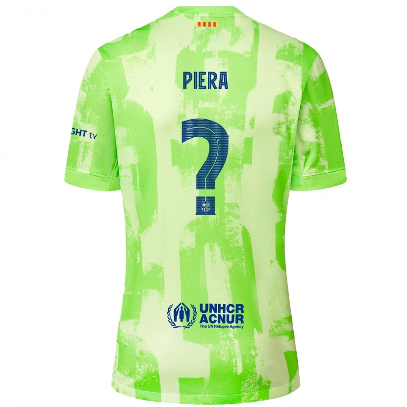 Danxen Børn Juan Piera #0 Lime Tredje Sæt Spillertrøjer 2024/25 Trøje T-Shirt