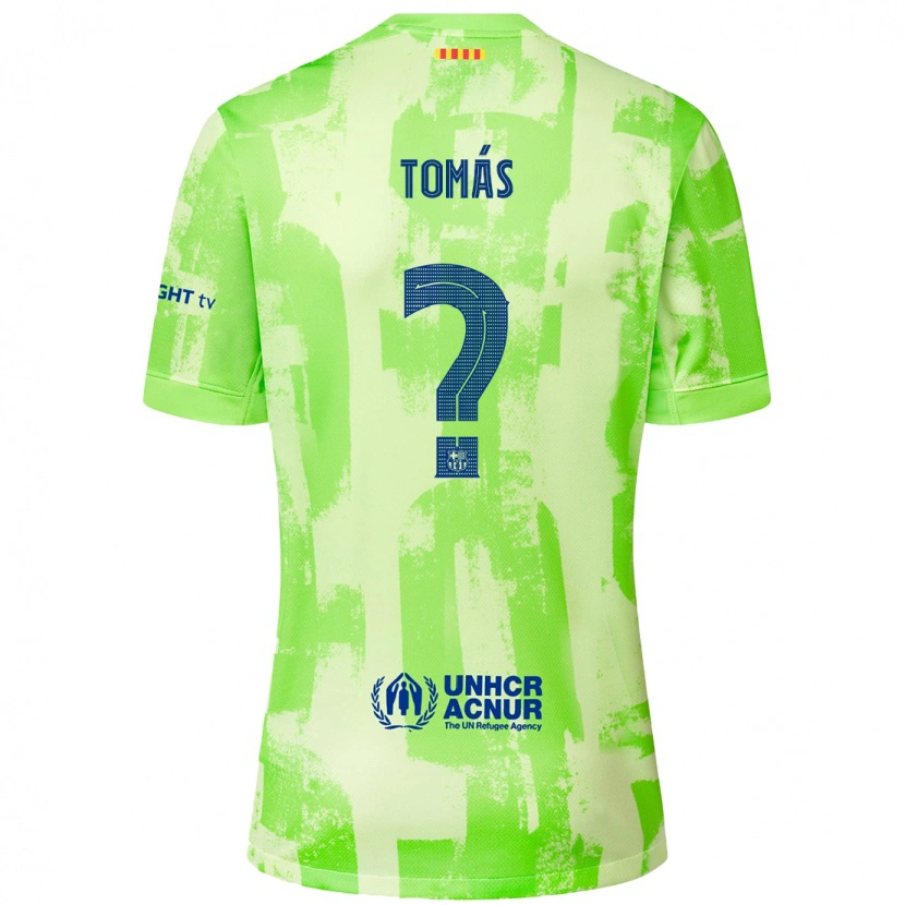 Danxen Børn Roberto Tomás #0 Lime Tredje Sæt Spillertrøjer 2024/25 Trøje T-Shirt