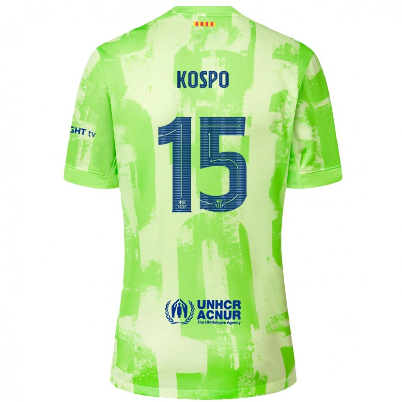 Danxen Børn Eman Kospo #15 Lime Tredje Sæt Spillertrøjer 2024/25 Trøje T-Shirt