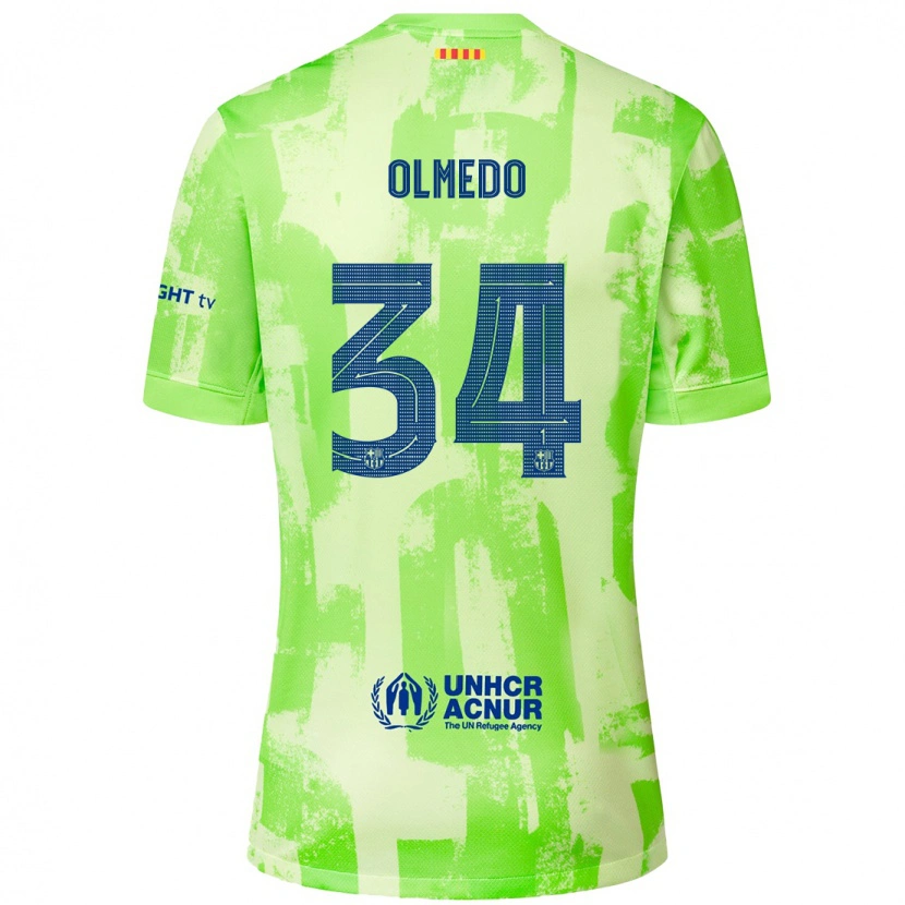 Danxen Børn Alexis Olmedo #34 Lime Tredje Sæt Spillertrøjer 2024/25 Trøje T-Shirt