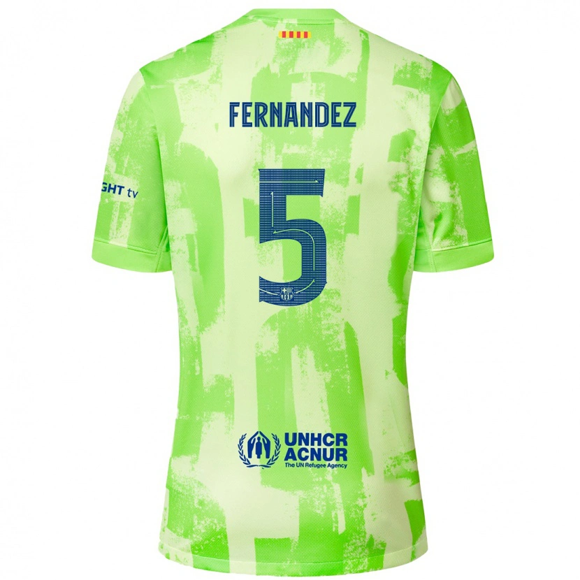 Danxen Børn Jana Fernández #5 Lime Tredje Sæt Spillertrøjer 2024/25 Trøje T-Shirt
